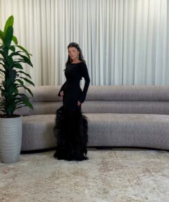 A.                 Feather ruffl dress